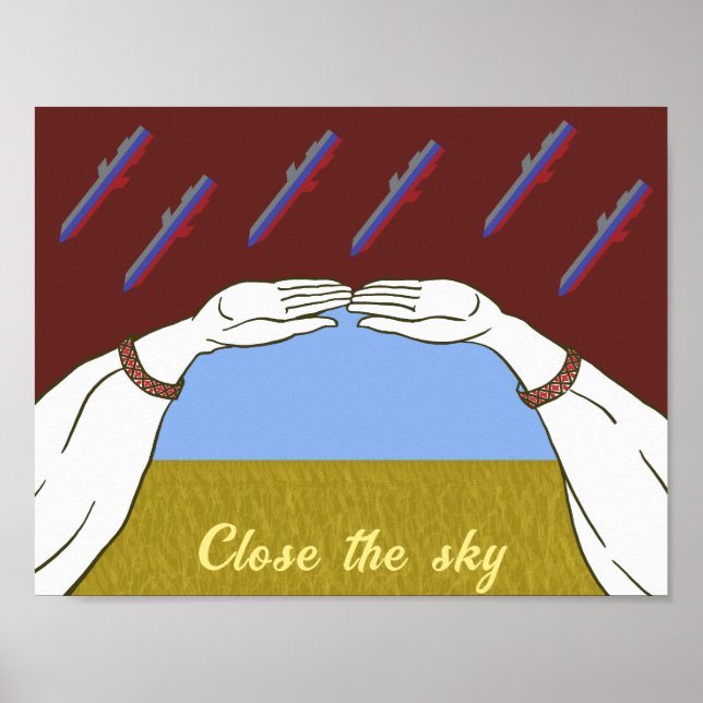 Poster Le ciel pacifique "jaune et bleu" de l'Ukraine (Devant)