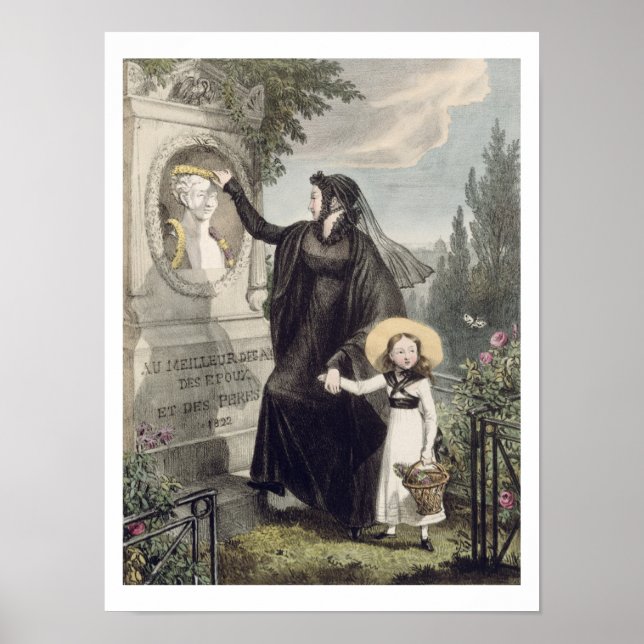Poster Le cimetière de Pere Lachaise, imprimé par Charles (Devant)