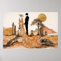 Le Cimetière des Secrets - Surréaliste Noir Élégan