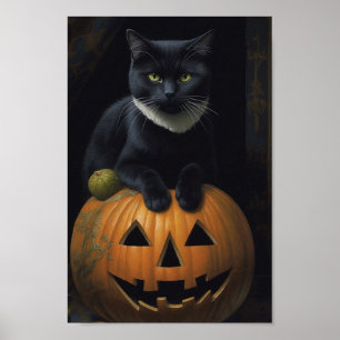 Poster Le Citrouille des chats noirs