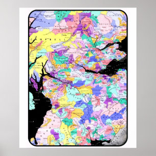 Poster Le clan écossais de carte de l'Ecosse appelle