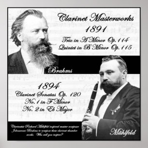 Poster Le Clarinettiste Richard Mühlfeld a inspiré Brahms