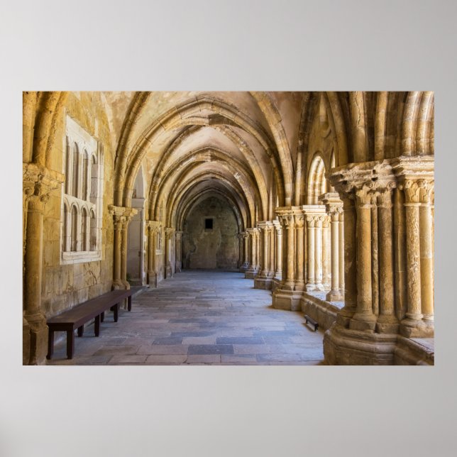 Poster Le cloître de la vieille cathédrale (Devant)