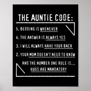 Poster Le Code Tante Noël Présent De Niece Nephe