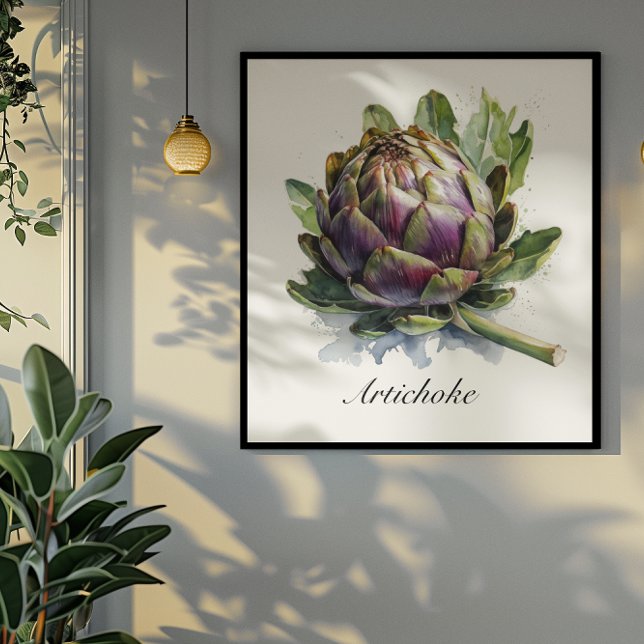 Poster Le Coeur du Jardin : Artichoke en Aquarelle (Créateur téléchargé)