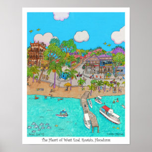 Poster Le Coeur du West End #2, Roatan, Honduras.