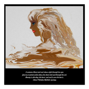 Poster Le coeur et l'âme d'une femme est où la beauté est