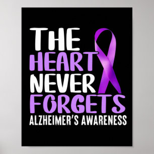 Poster Le coeur n'oublie jamais la conscience d'Alzheimer