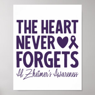 Poster Le coeur n'oublie jamais la conscience d'Alzheimer