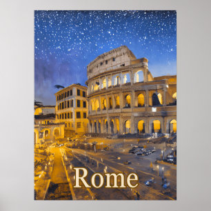 Poster Le Colisée à Rome la nuit