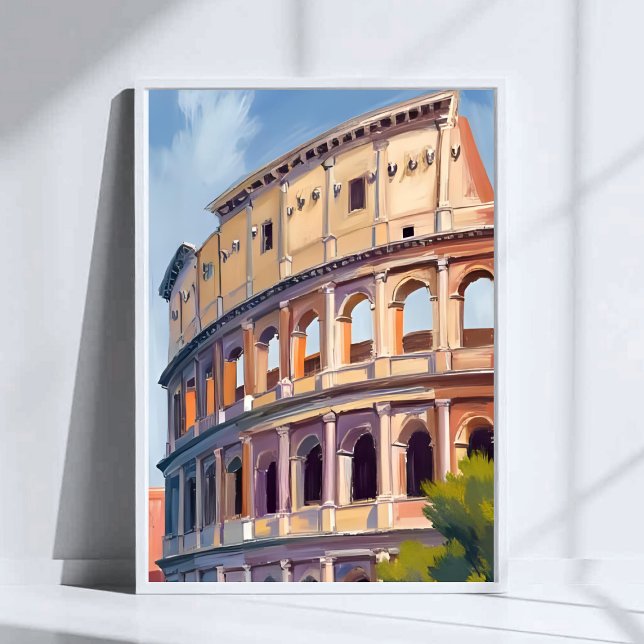 Poster Le Colisée Rome Watercolor Travel (Créateur téléchargé)