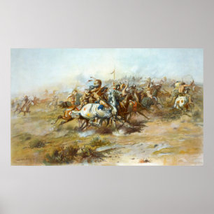 Poster Le combat de Custer par Charles Marion Russell