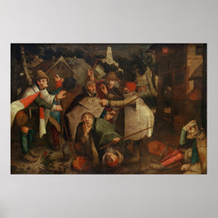 Poster Le combat des hommes aveugles, 1643