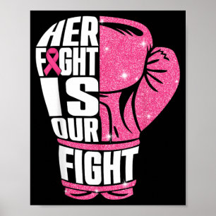Poster Le combat est le combat de sensibilisation au canc