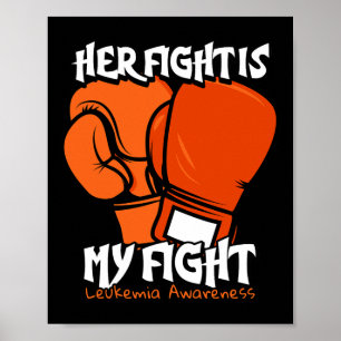 Poster Le Combat Est Mon Boxe. Prix de la leucémie orange
