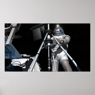 Poster Le concept artistique de l'exploration spatiale fu