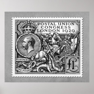 Poster Le congrès postal 1929 des syndicats timbre-poste