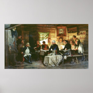 Poster Le Conseil de la guerre dans Fili en 1812, 1882