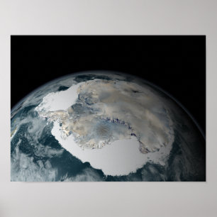 Poster Le continent gelé de l'Antarctique