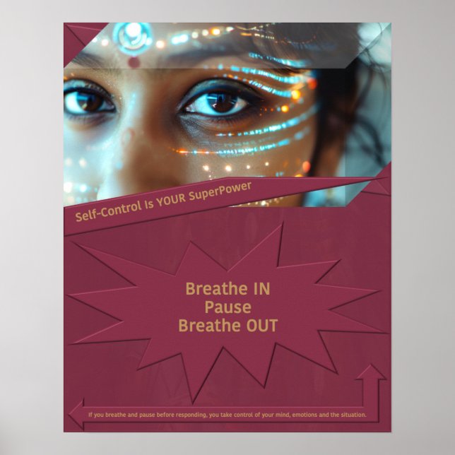 Poster Le contrôle de soi est votre superpuissance (Devant)
