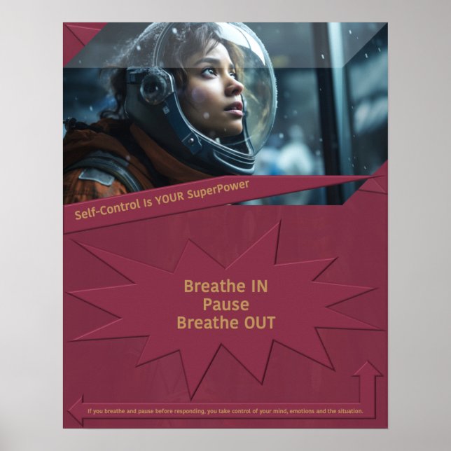 Poster Le contrôle de soi est votre superpuissance (Devant)