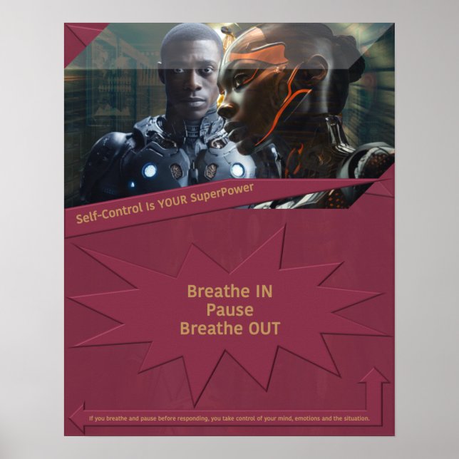 Poster Le contrôle de soi est votre superpuissance (Devant)