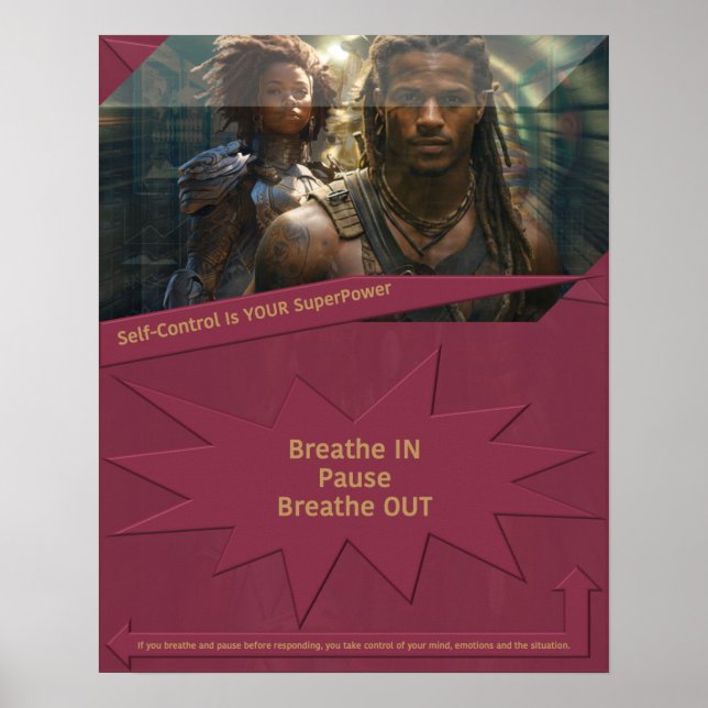 Poster Le contrôle de soi est votre superpuissance (Devant)