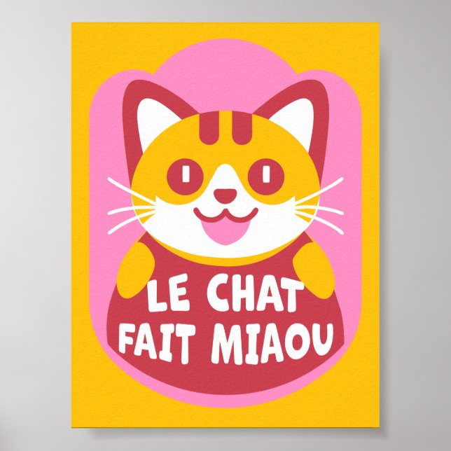 Poster Le Conversation Fait Miaou Cute French Orange Tabb (Devant)
