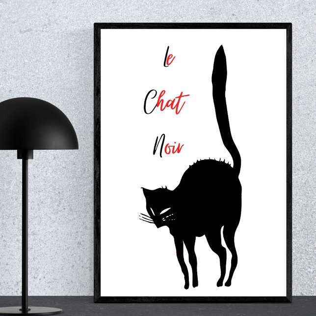 Poster Le Conversation Noir - Chat noir Vintage (Le Chat Noir Poster)