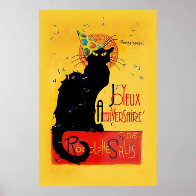 Poster Le Conversation Noir - Joyeux Anniversaire (Devant)
