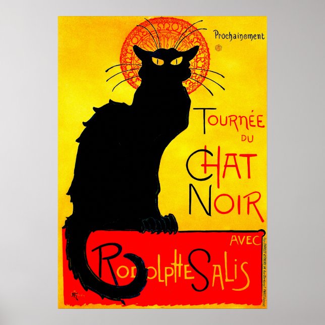Poster Le Conversation Noir Vintage (Devant)