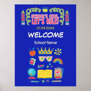 Poster "Le cool de l’école, règle" citations de motivatio