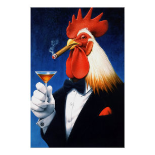 Poster Le coq Dapper   Funny Gentleman's Club