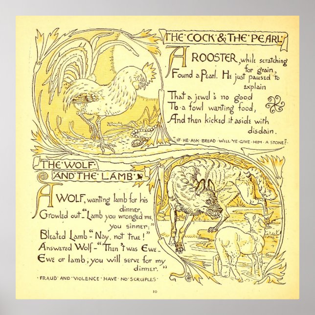 Poster Le coq et la perle - Le loup et l'agneau (Devant)