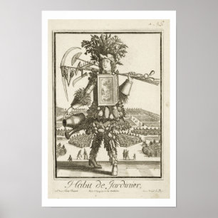 Poster Le costume du jardinier, illustration du 'Dic