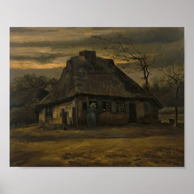 Poster Le Cottage, Van Gogh Art (Devant)