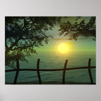 Poster Le coucher de soleil de Monet