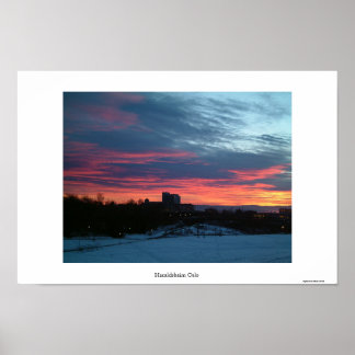 Poster Le coucher du soleil d'Oslo