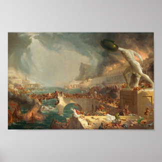 Poster Le cours de l'empire - Destruction (Cole 1836)