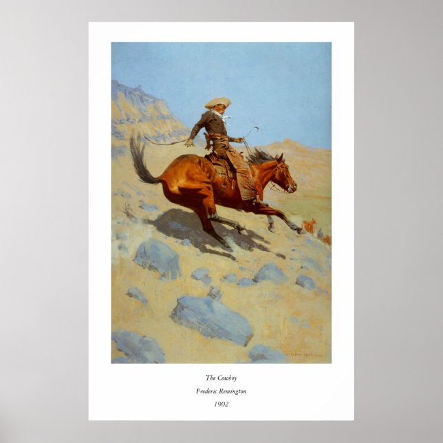 Poster Le Cowboy de Frederic Remington (1902) (Devant)