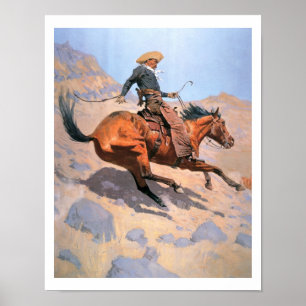 Poster Le cowboy (huile sur la toile)