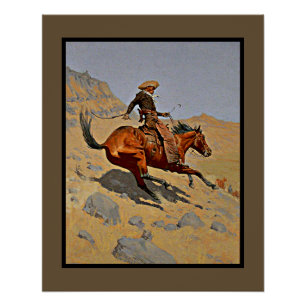 Poster Le cowboy par Frederic Remington