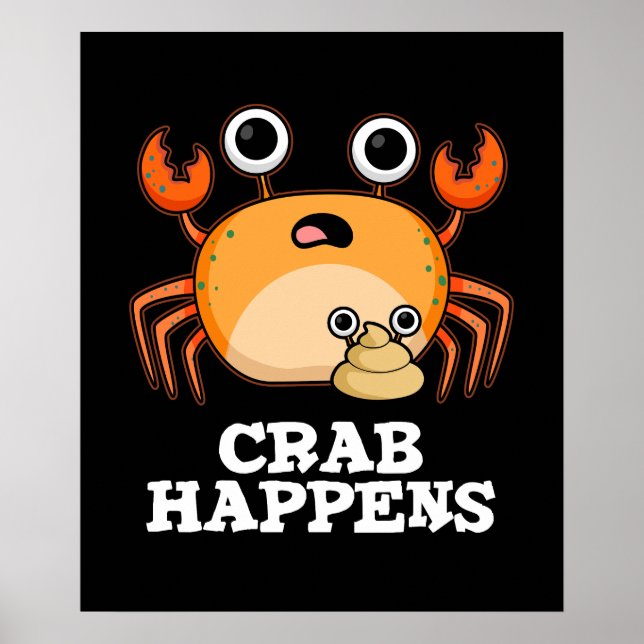 Poster Le crabe se passe drôle Animal Pun Dark BG (Devant)