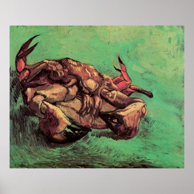 Poster Le crabe sur son dos par Vincent van Gogh (Devant)