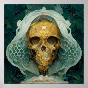 Poster Le crâne d'abeille de drone Imaginaire Sci-Fi