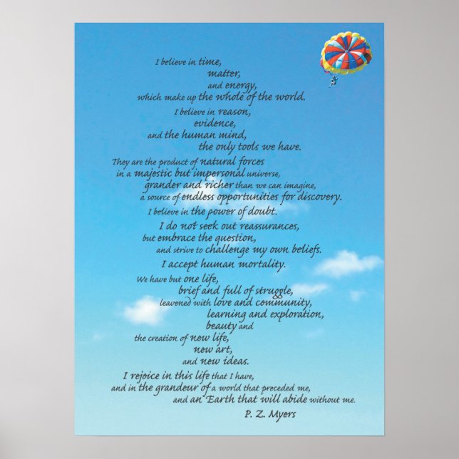 Poster Le credo des athées (Devant)