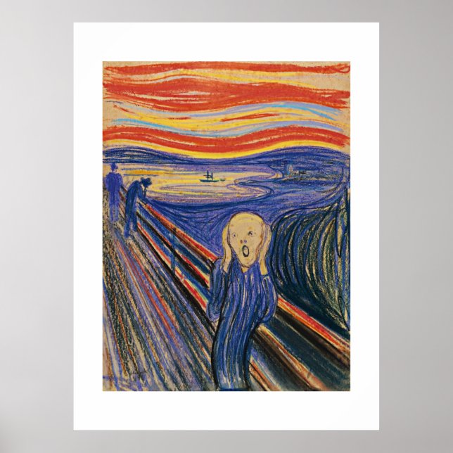 Poster Le cri (pastel 1895) Haute qualité - Grand (Devant)
