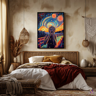 Poster Le cri Synthwave Cyberpunk Art