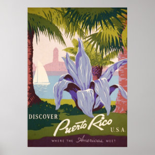 Poster Le cru découvrent Porto Rico Etats-Unis