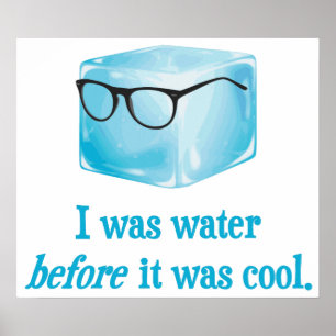 Poster Le Cube De Glace Hipster Était De L'Eau Avant D'Êt